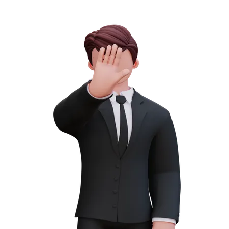 Businessman Say No  3D Illustration