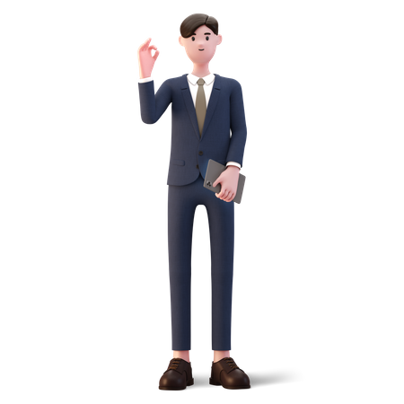 Businessman saying good  3D Illustration