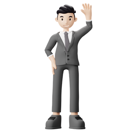 Businessman saying hello  3D Icon