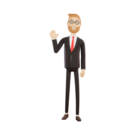 Businessman Saying Hello  3D Illustration