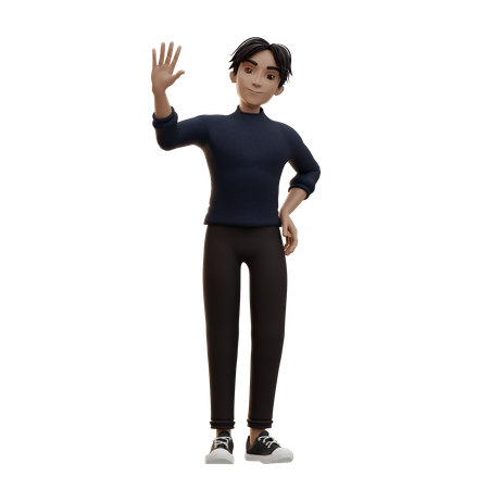 Businessman Saying Hello  3D Illustration