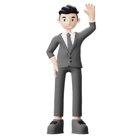 Businessman saying hello  3D Illustration