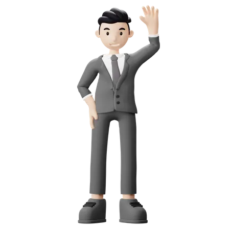 Businessman saying hello  3D Illustration