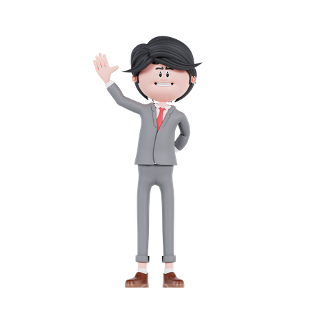 Businessman Saying Hello  3D Illustration