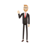 businessman saying hello emoji 3d
