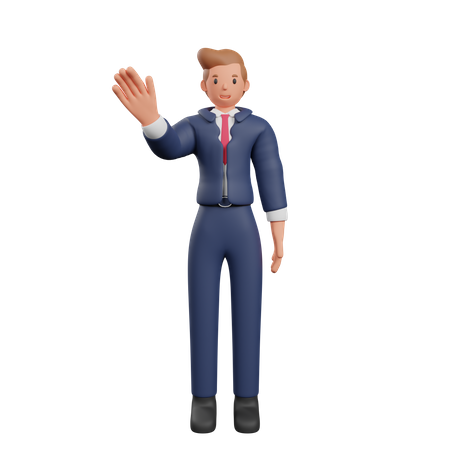 Businessman saying hello 3D Illustration