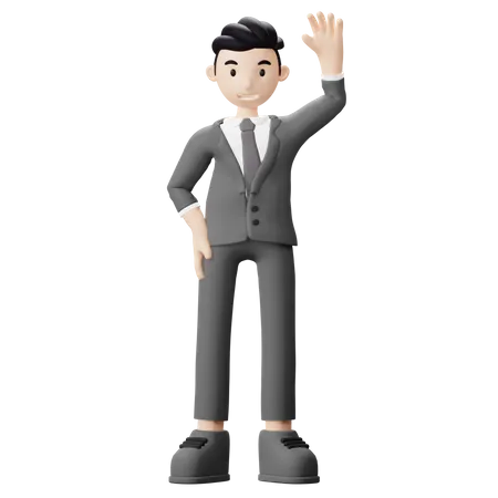 Businessman saying hello 3D Illustration