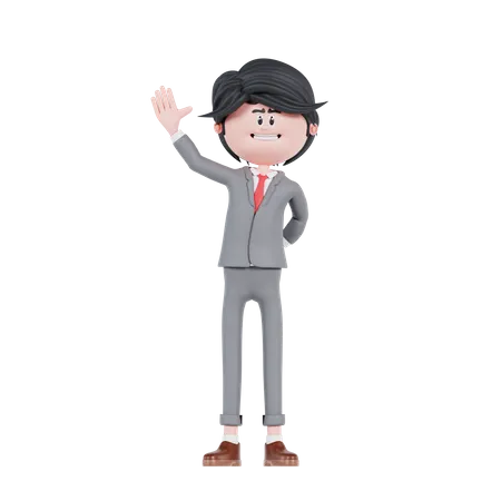 Businessman Saying Hello  3D Illustration