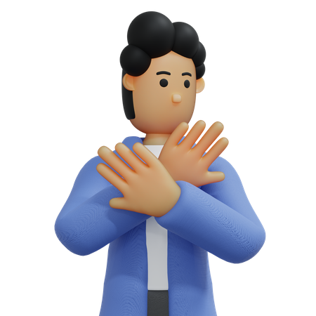 Businessman saying no  3D Icon