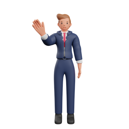 Businessman says hello  3D Illustration