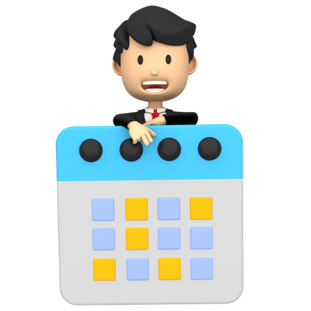 Businessman Scheduling targets for employees  3D Illustration