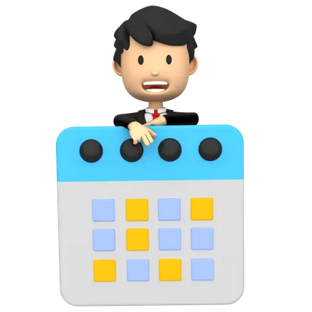 Businessman Scheduling targets for employees  3D Illustration