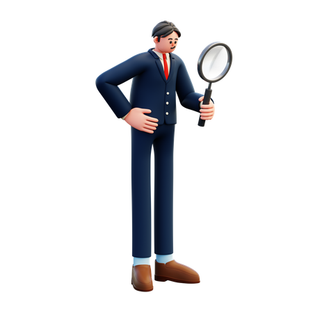 Businessman Searching For Information  3D Illustration