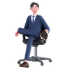 Businessman seating on chair
