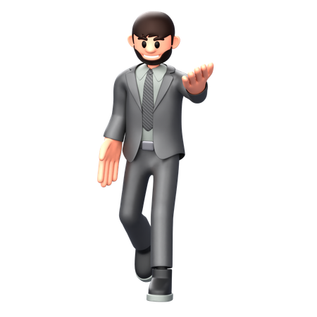 Businessman show hand  3D Illustration