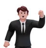 Businessman Showing Angry Left Hand Up