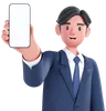 Businessman showing blank space mobile