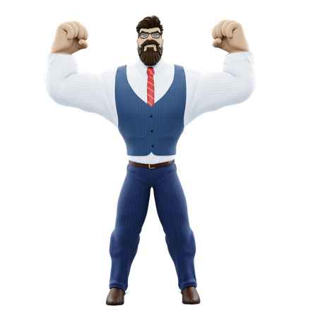 Businessman Showing Body  3D Illustration