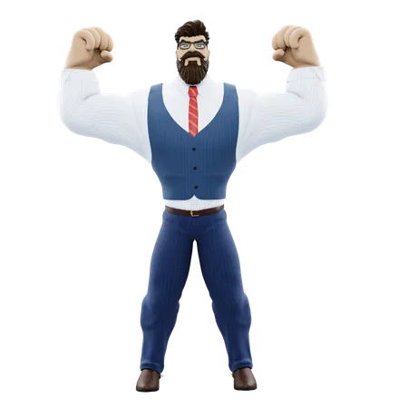 Businessman Showing Body  3D Illustration