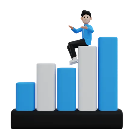 Businessman showing business analysis growth  3D Illustration