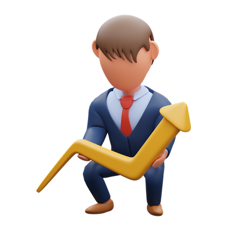 Businessman Showing Business Growth  3D Illustration