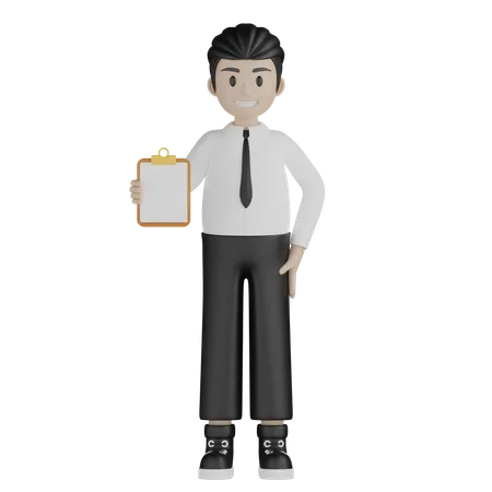 Businessman showing business report  3D Illustration