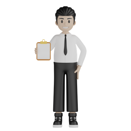 Businessman showing business report  3D Illustration