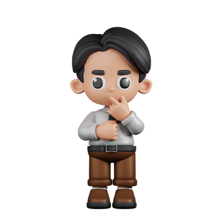 Businessman Showing Curious Pose  3D Illustration