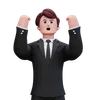 Businessman Showing Double Hand Up