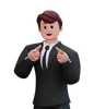 Businessman Showing Double Pointing At You