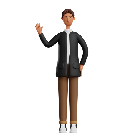Businessman showing greeting gesture  3D Illustration