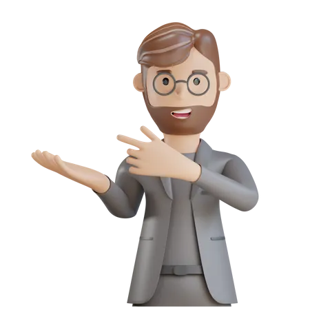 Businessman showing hand gesture  3D Illustration