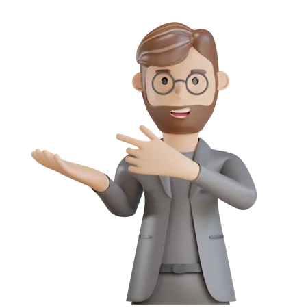 Businessman showing hand gesture 3D Illustration