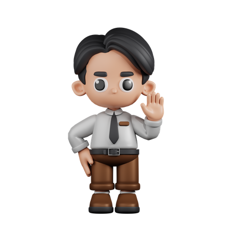 Businessman Showing Hands Up  3D Illustration