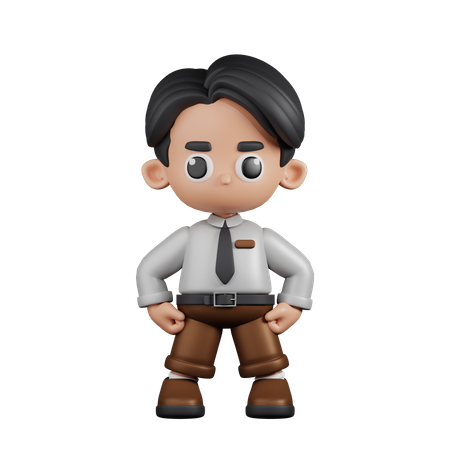 Businessman Showing Hero Stance  3D Icon