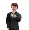 Businessman Showing Left Pointing At You