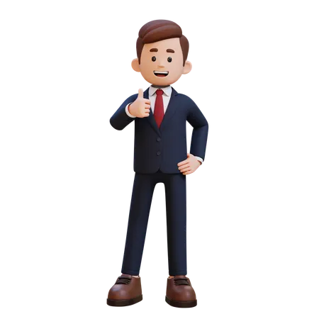 3 D Businessman Character Give A Thumb Up 3D Illustration