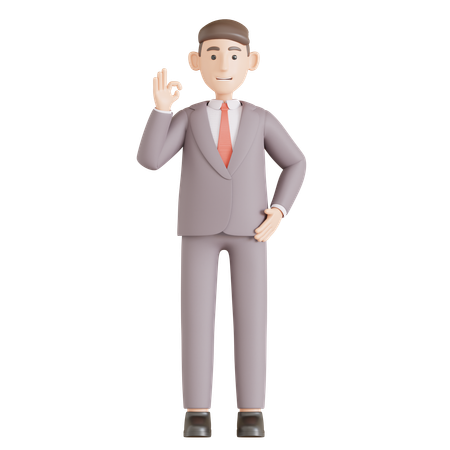 Businessman showing nice gesture  3D Icon