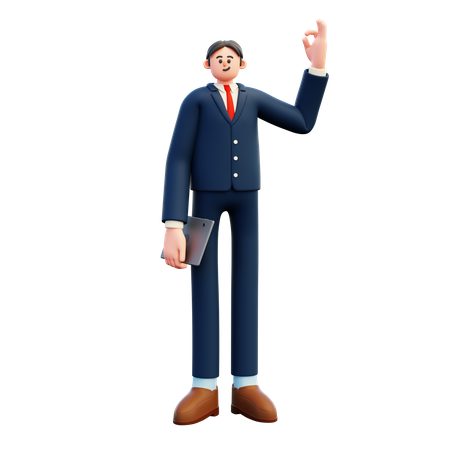 Businessman showing ok gesture  3D Illustration