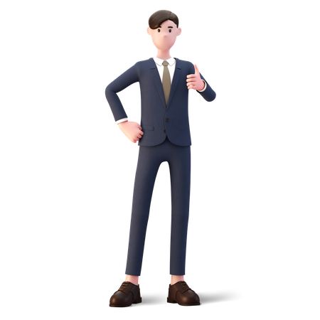 Businessman showing OK gesture  3D Illustration