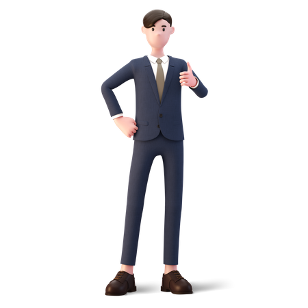 Businessman showing OK gesture  3D Illustration