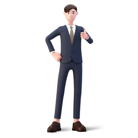 Businessman showing OK gesture  3D Illustration