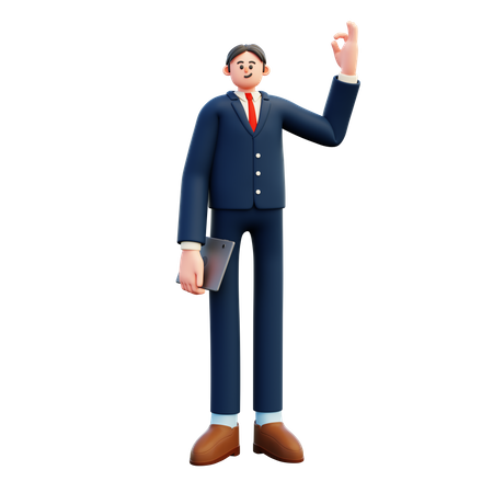 Businessman showing ok gesture  3D Illustration