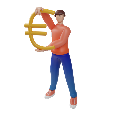 Investor with pound investment 3D Illustration