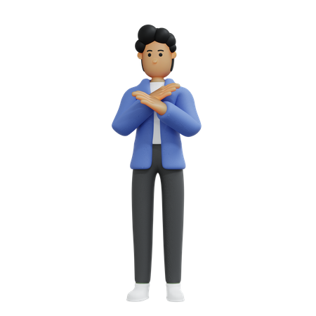 Businessman showing refusal  3D Icon