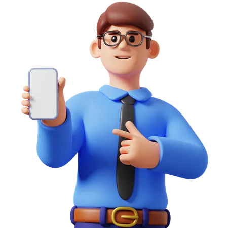 Businessman Showing Smartphone 3 D Illustration 3D Illustration