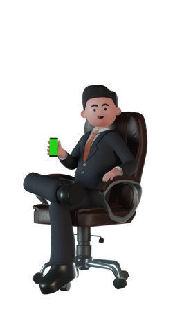 Businessman siting 3D Illustration