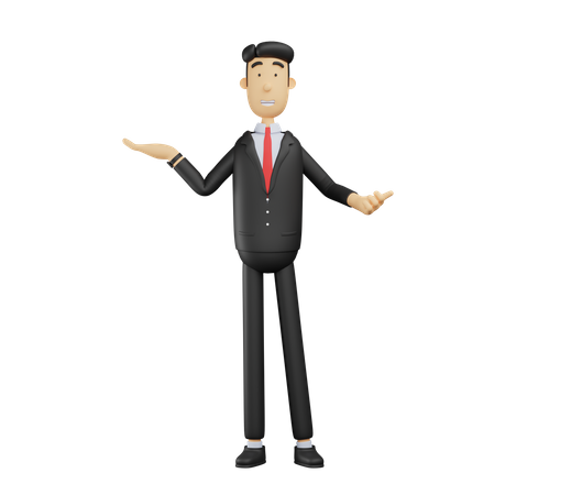 Businessman showing something  3D Icon