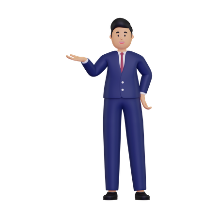 Businessman showing something  3D Icon