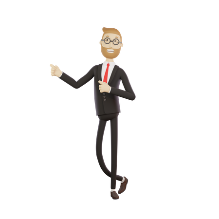 Businessman showing something  3D Illustration